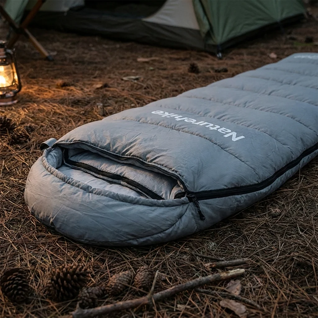 Спальник з капюшоном Naturehike M400 NH20MSD02, (1°C), правий, сірий