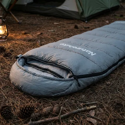 Спальник з капюшоном Naturehike M400 NH20MSD02, (1°C), правий, сірий
