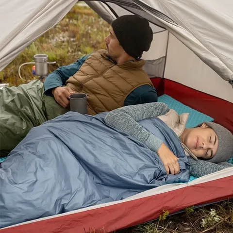 Спальник надлегкий Naturehike Ultralight LW180 NH21MSD09 лівий, (15°C), p-p M, сіро-синій — фото 5