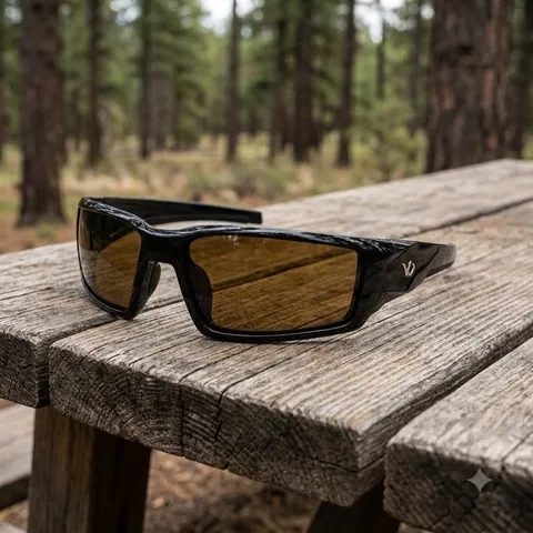 Окуляри захисні Venture Gear Pagosa (bronze) Anti-Fog, коричневі в чорній оправі, Чорний