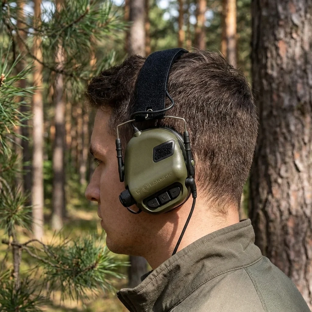 Тактичні навушники EARMOR M31 Olive з універсальним кріпленням