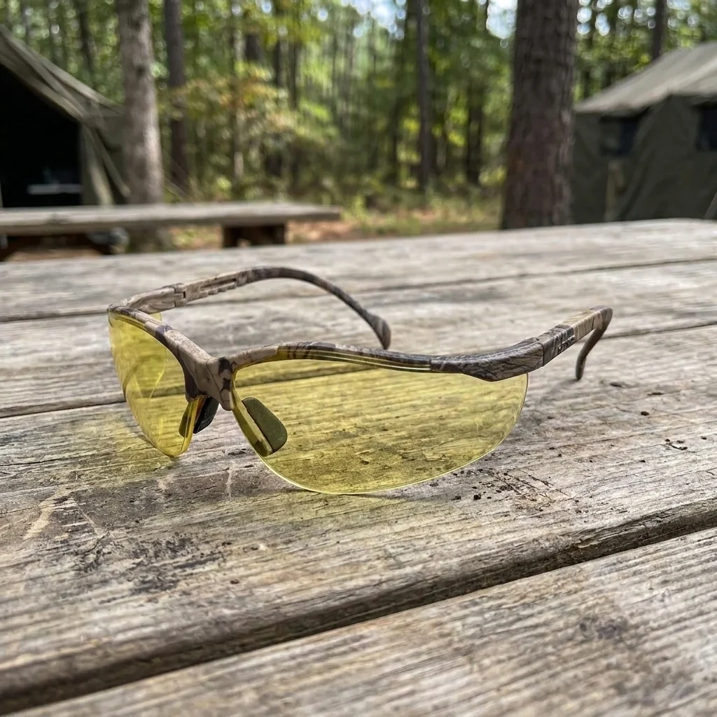 Окуляри захисні в камуфльованій оправі Pyramex Venture-2 Camo (amber) жовті, Камуфляж
