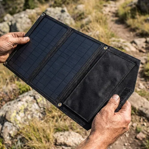 Складаний сонячний зарядний пристрій Solar panel 14 W 2xUSB вихід Сонячна панель (Чорний) — фото 3