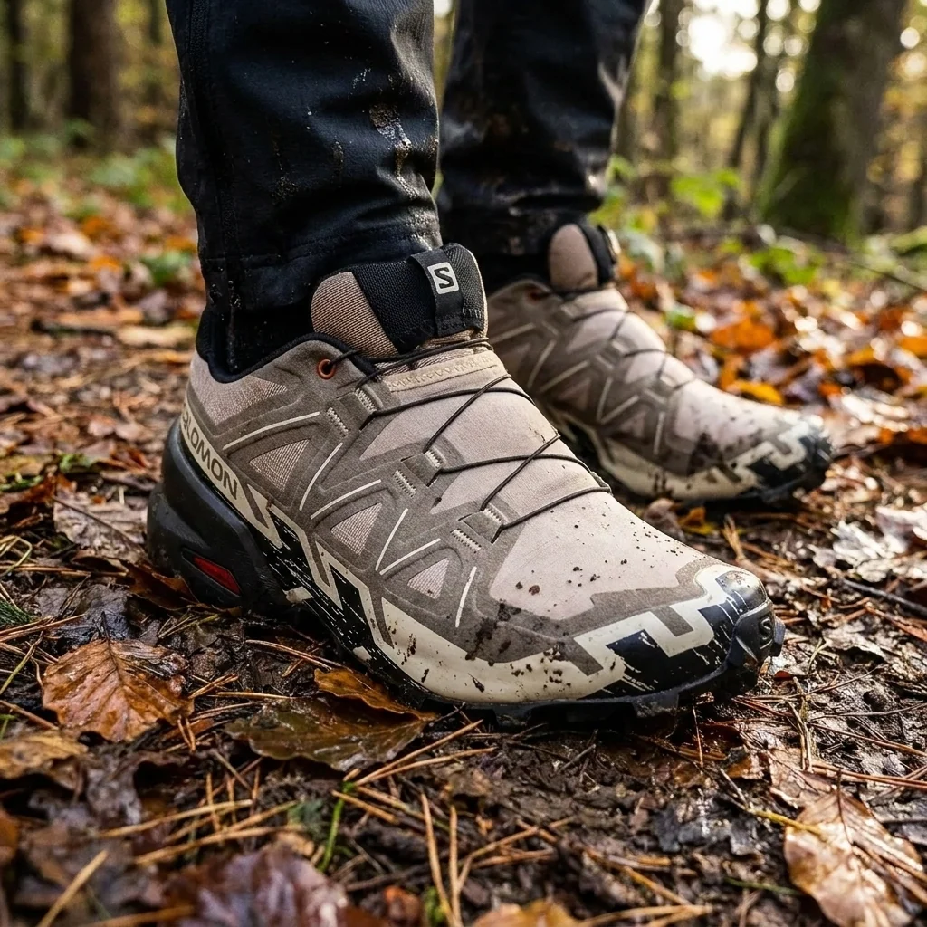 Чоловічі кросівки Salomon SPEEDCROSS 6 Natural/Black/Almond Milk (трейлові, літні)