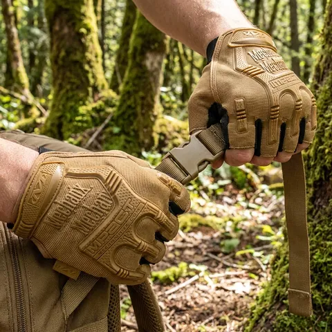 Безпалі Рукавиці койот з гумовим демпфером Mechanix
