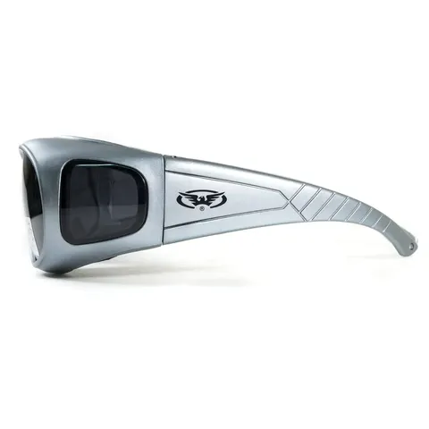 Окуляри захисні з ущільнювачем Global Vision Outfitter Metallic (gray) Anti-Fog, чорні в сірій оправі, Сірий — фото 4