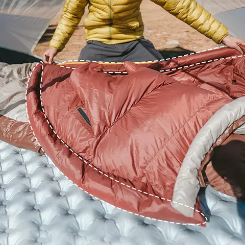 Спальник з натуральним пухом Naturehike Snowbird CNK2550WS014, p-р L, коричневий 400 г — фото 9