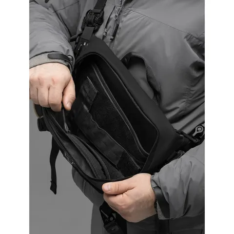Поясна сумка BEZET Iron чорна (тактична бананка 8.4 л, MOLLE, 900D) — фото 8