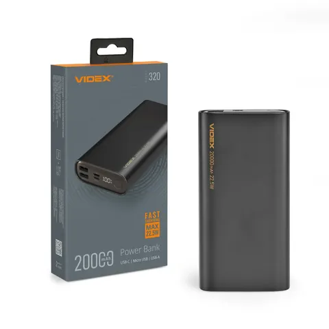 Повербанк 20000mAh VIDEX VPB-320 22.5W Black — фото 2