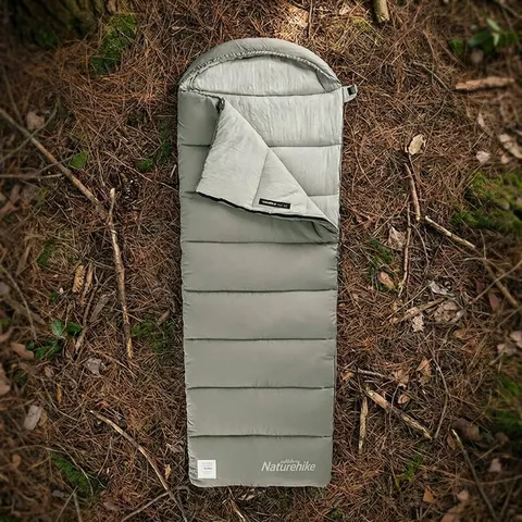 Спальник з капюшоном із звичайним мішком для зберігання Naturehike M400 CNK2350WS023, (1°C), правий, зелений — фото 3