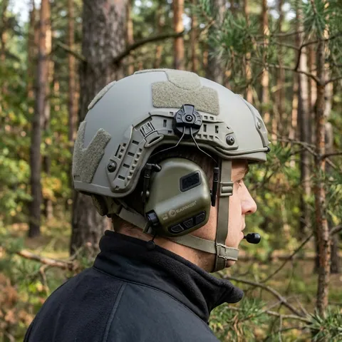 Тактичні навушники EARMOR M32Н Olive з кріпленням