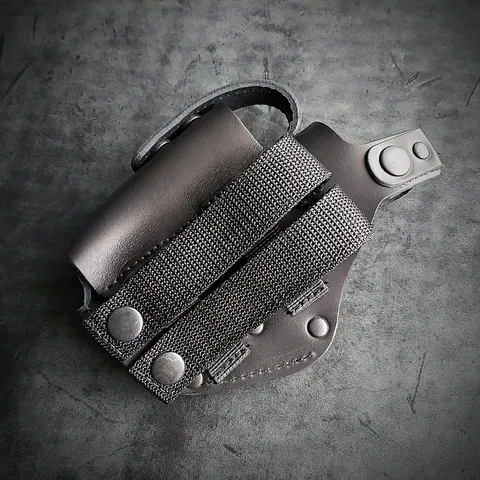 Кобура для пістолета ТТ на MOLLE | шкіряна чорна — фото 3