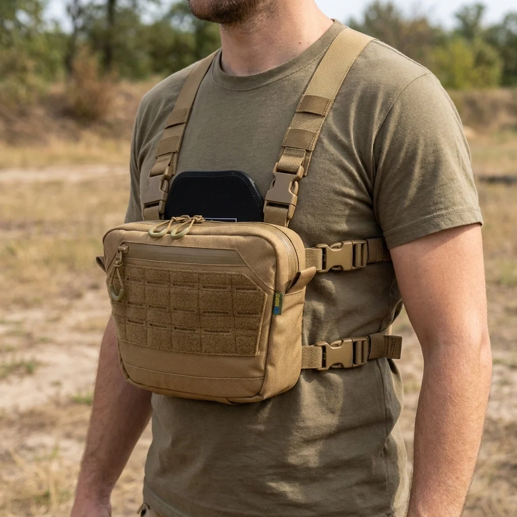Сумка-напашник XL з балістичним пакетом 1 клас захисту Kiborg GU Сordura Coyote