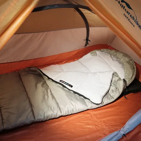 Спальник з капюшоном із звичайним мішком для зберігання Naturehike M400 CNK2350WS023, (1°C), лівий, сірий — фото 8