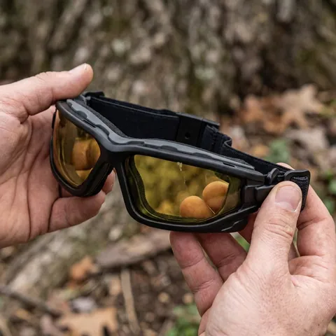 Окуляри захисні з ущільнювачем Pyramex i-Force Slim (amber) Anti-Fog, жовті, Чорний — фото 3