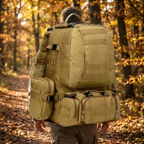 Тактичний рюкзак Molle Assault 55л + (3 органайзери) Койот