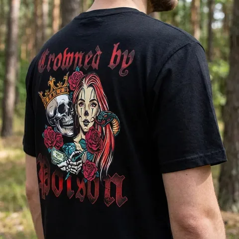 Футболка з принтом Poison кулір DTG чорна XL — фото 3