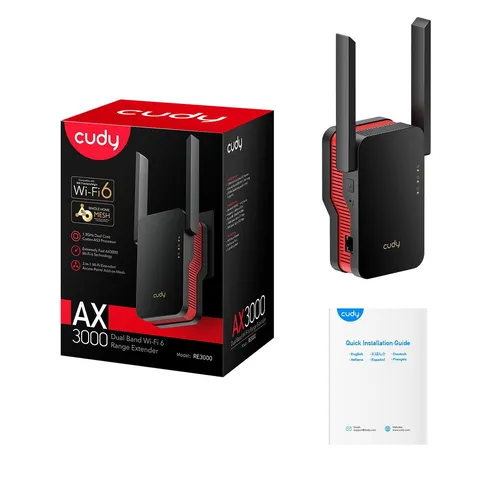 Ретранслятор Cudy RE3000 Wi-Fi 6 Mesh Gigabit Ethernet Чорний — фото 7