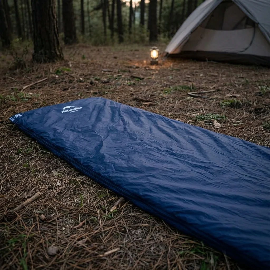 Спальник надлегкий Naturehike LW180 NH21MSD04 лівий, (15°C), p-p М, темно-блакитний