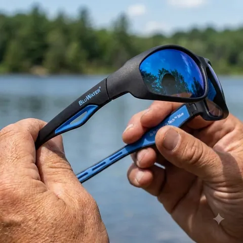 Окуляри поляризаційні BluWater Buoyant-2 Polarized (G-Tech™ blue) дзеркальні сині, Чорний — фото 2