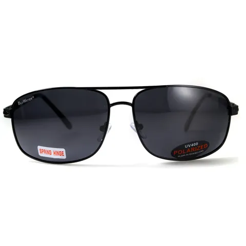 Окуляри поляризаційні BluWater Navigator-2 Polarized (gray), чорні в металевій оправі, Чорний — фото 10