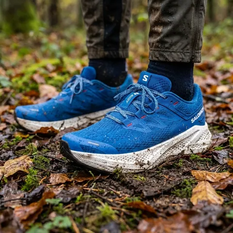 Чоловічі бігові кросівки Salomon Aero Glide 3 для асфальту, сині з білим та червоним