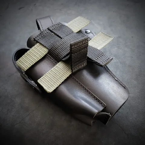 Шкіряна кобура під АПС на MOLLE | чорна — фото 3