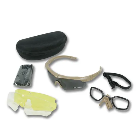 Тактичні окуляри Polarized uv400 C5 з 3 лінзами та Койот оправа — фото 2
