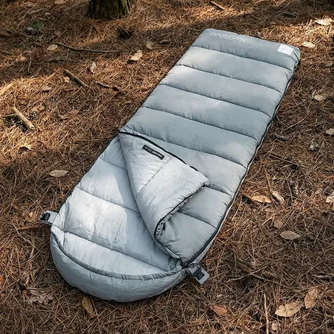 Спальник з капюшоном із звичайним мішком для зберігання Naturehike M400 CNK2350WS023, (1°C), правий, сірий — фото 3