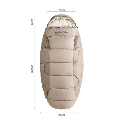 Спальний мішок овальний Naturehike PS200 NH20MSD03, бежевий — фото 6