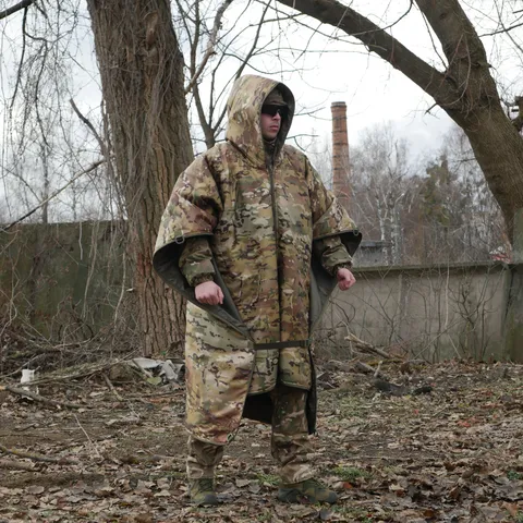 Спальний мішок-пончо 6в1 Multishelter Kiborg Multicam утеплений — фото 8