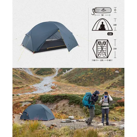 Намет двомісний ультралегкий Naturehike Mongar UL NH19M002-J, синій — фото 8