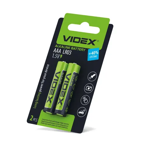 Лужна батарейка Videx LR03/AAA 2шт SMALL BLISTER — фото 3