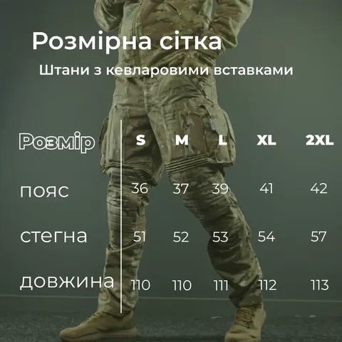 Штани з кевларовими вставками тактичні мультикам — фото 12