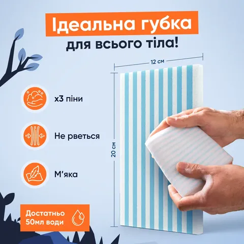 Сухий душ TakeHot (ТейкХот) набір: губка XL+2 рушники — фото 6