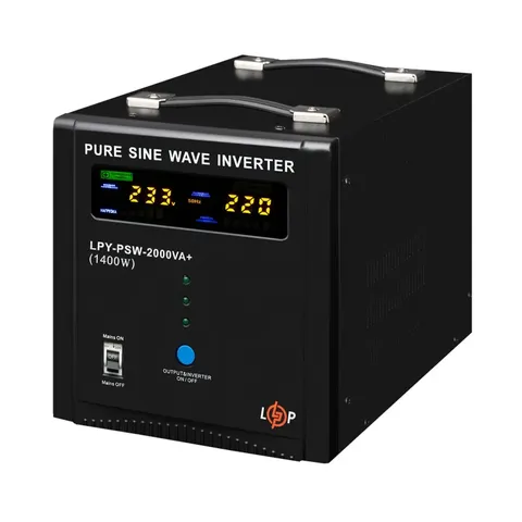 ДБЖ LogicPower LPY-PSW-2000VA+ (1400Вт) 10A/20A з правильною синусоїдою 24V — фото 3