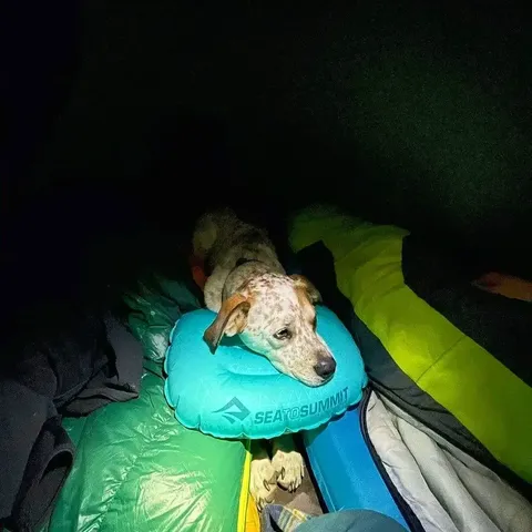 Синя надувна подушка Aeros Ultralight Pillow 12х36х26см — фото 12