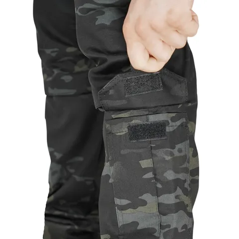 Тактичні штани UA Twill Black Multicam з посиленими колінами та 8 кишенями — фото 6