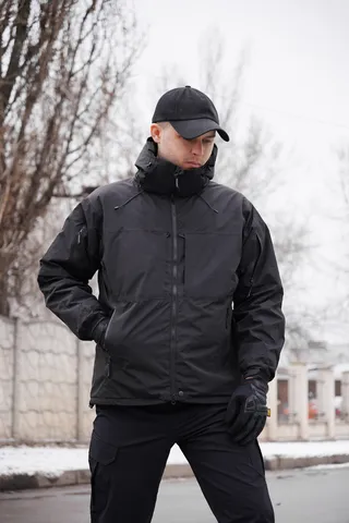 Чорна зимова утеплена тактична куртка Archon Husky Extreme Єврозима — фото 8