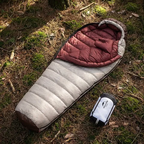 Спальник з натуральним пухом Naturehike Snowbird NH20YD001, p-р M, коричневий 510 г — фото 3