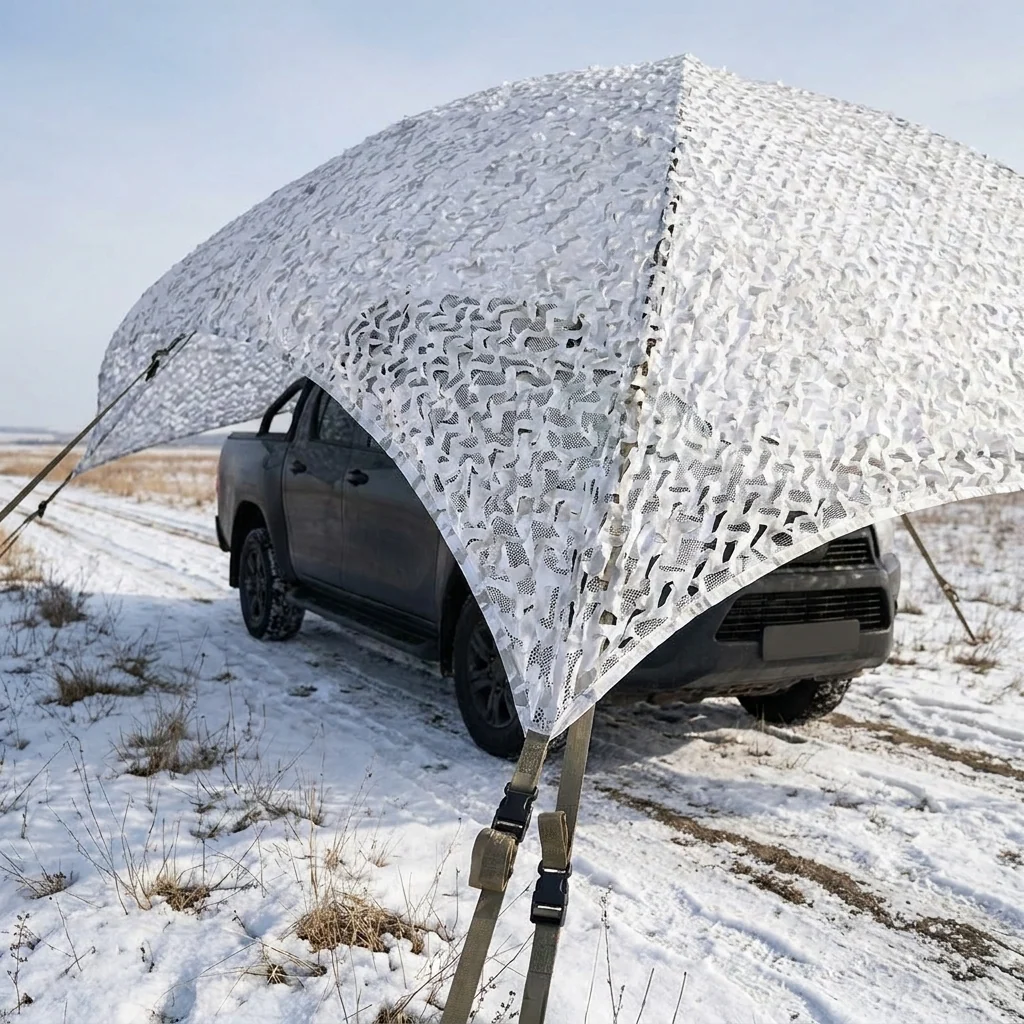 Зимова маскувальна сітка з основою 10х15м Militex Зимовий мультикам