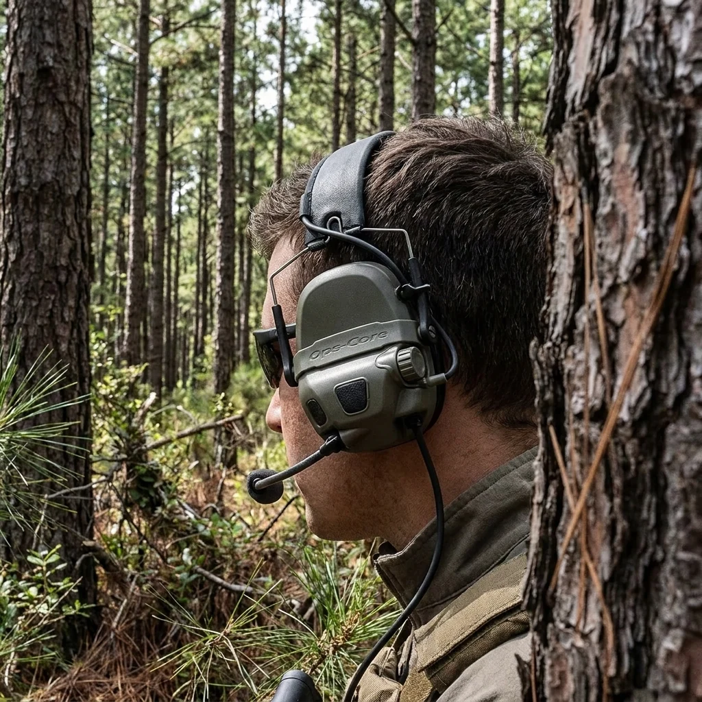 Активні навушники Ops-Core AMP Communication Headset-Connectorized. NFMI. Верхній тримач. Ranger Green