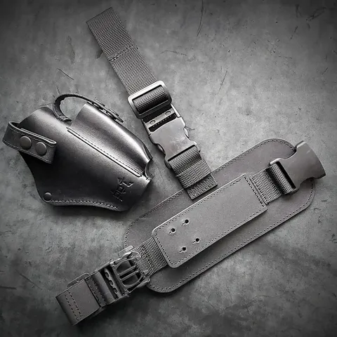 Настегна кобура під GLOCK 17 | шкіряна| чорна — фото 4