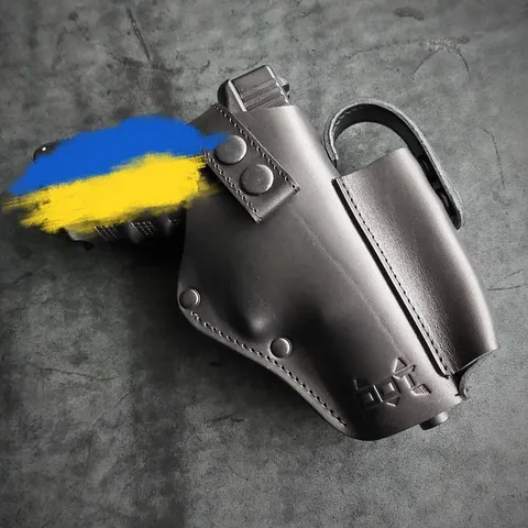 Шкіряна кобура поясна під GLOCK 17, чорна — фото 5