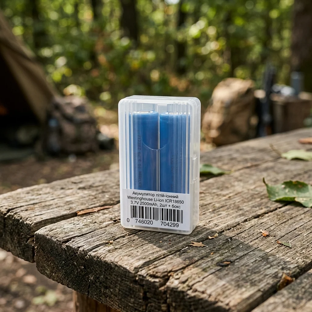 Акумулятори Westinghouse ICR18650F 2500 mAh 3.7V Li-ion набір 2 шт у пластиковому боксі 18650