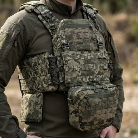 Комплект плитоноска Kiborg Gen.2 + 2 підсумки з балістичним захистом 2 класу — Піксель — фото 3