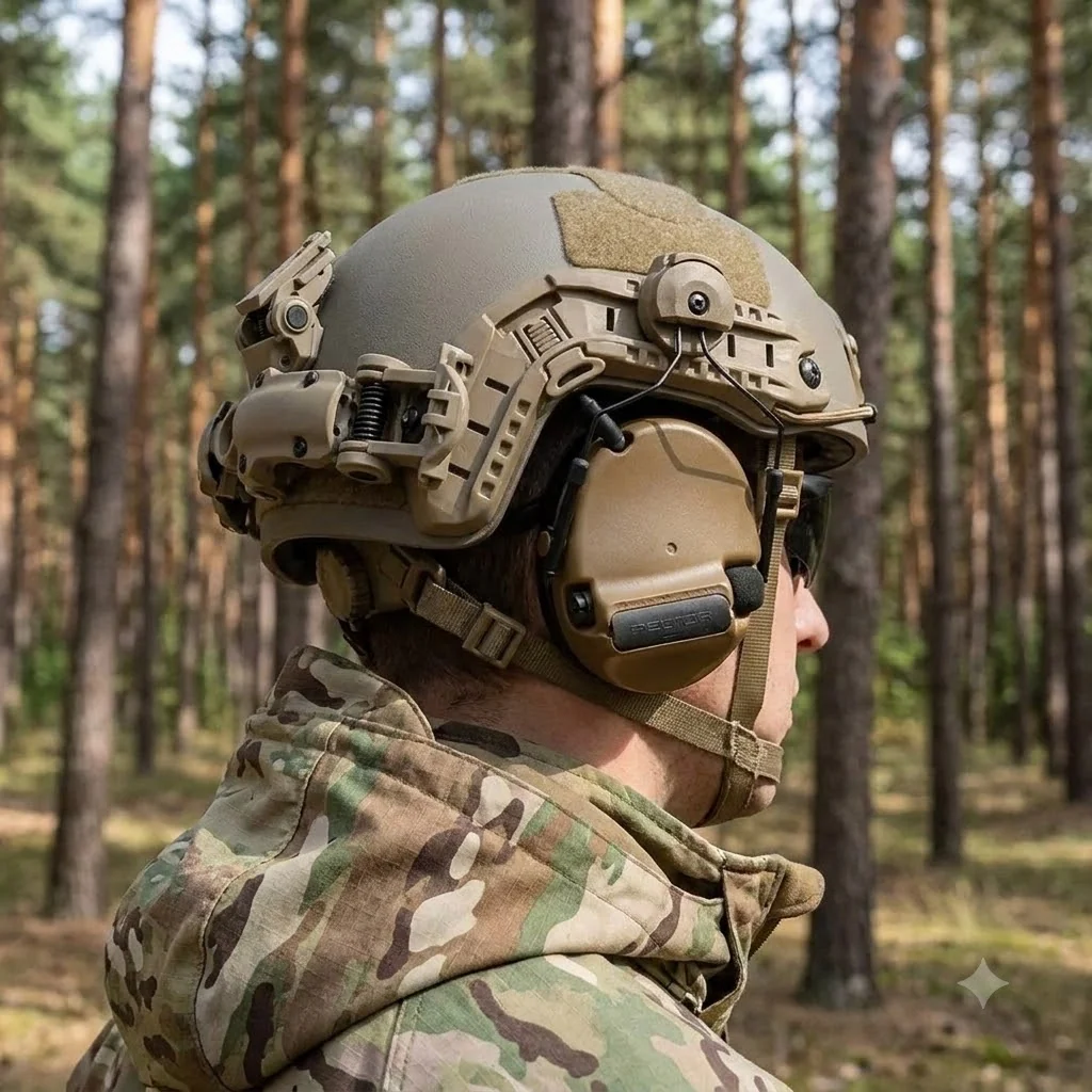 Кріплення для навушників Peltor Comtac на рейки ARC - NeckFlip Helmet Rail Mount Kit (TAN)