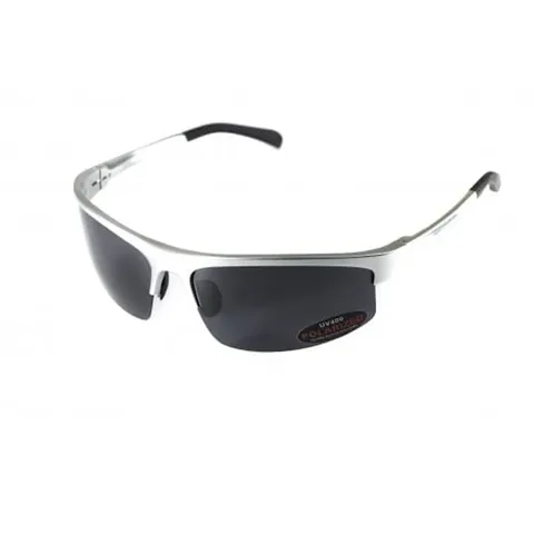 Окуляри поляризаційні BluWater Alumination-5 Silver Polarized (gray) чорні в сріблястій оправі, Сірий — фото 6