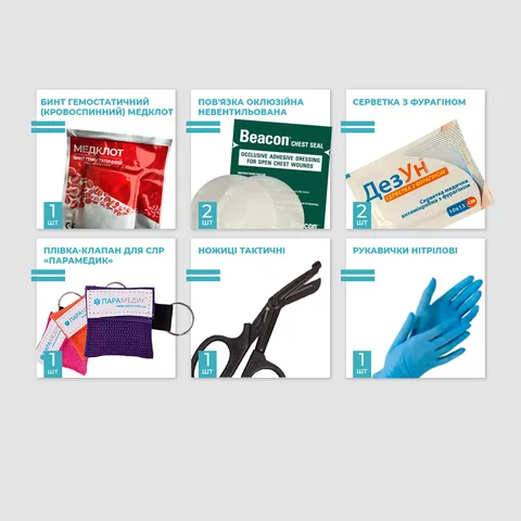 Військова аптечка Tactical aid kit (з турнікетом CAT 7) — фото 6