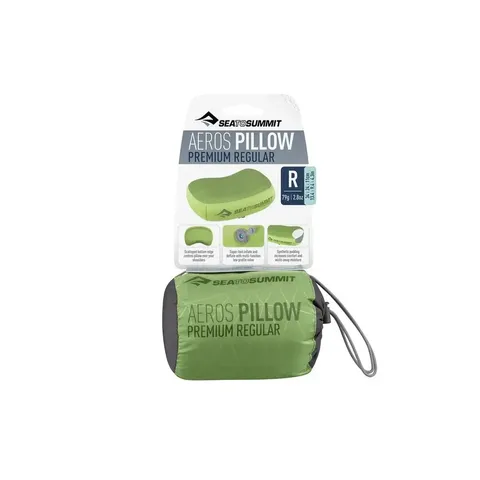 Компактна надувна подушка Aeros Premium Pillow Олива — 11х34х24см — фото 2